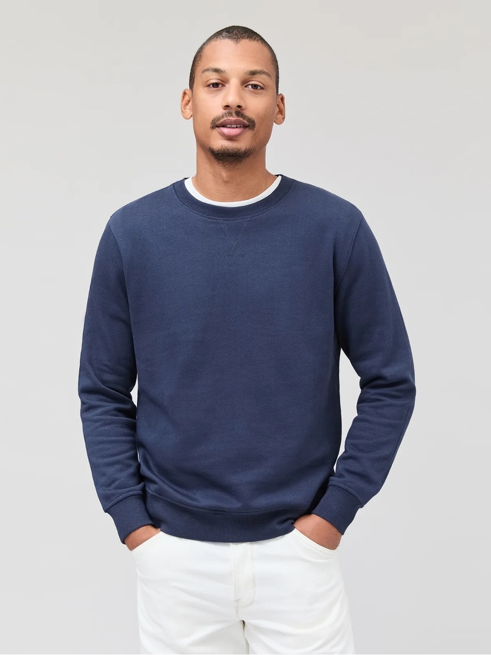 Richer Poorer Mens Navy Cotton Blend Crew Neck Sweatshirt M